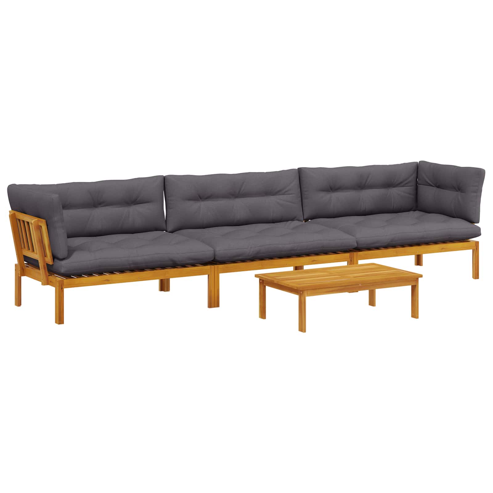 4 Stuk Garden Pallet Sofa Units Massief Acaciahout Naturel image 2