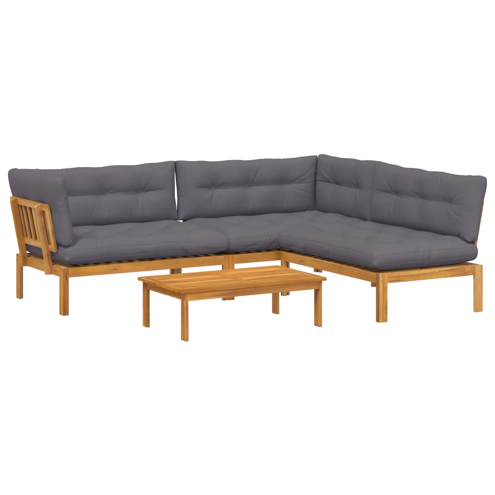 4 Stuk Garden Pallet Sofa Units Massief Acaciahout Naturel image 2