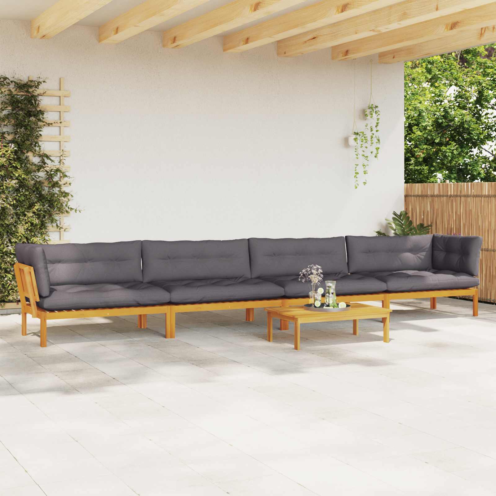 5 Stuk Garden Pallet Sofa Units Massief Acaciahout Naturel image 4