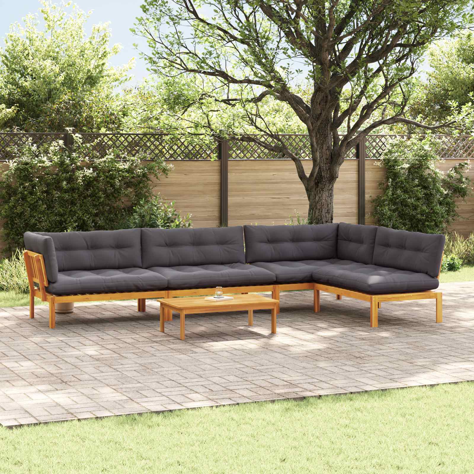 5 Stuk Garden Pallet Sofa Units Massief Acaciahout Naturel image 1