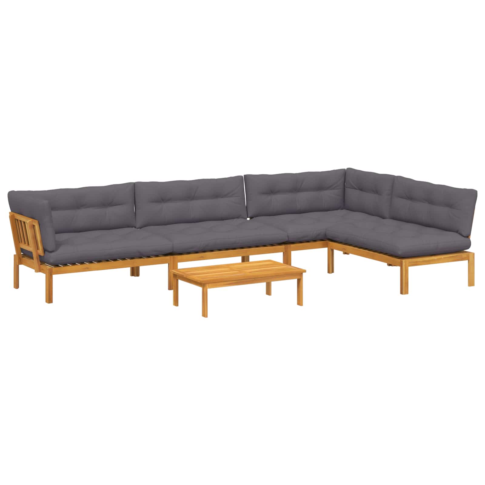 5 Stuk Garden Pallet Sofa Units Massief Acaciahout Naturel image 2