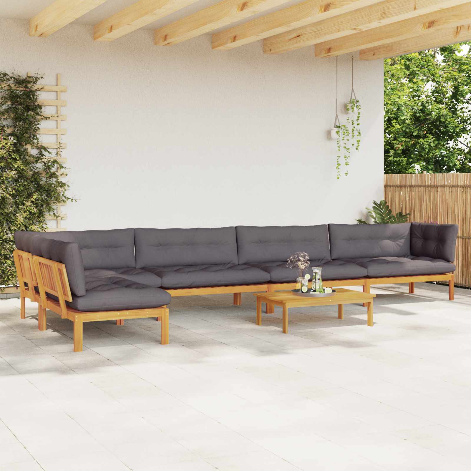6 Stuk Garden Pallet Sofa Units Massief Acaciahout Naturel image 4