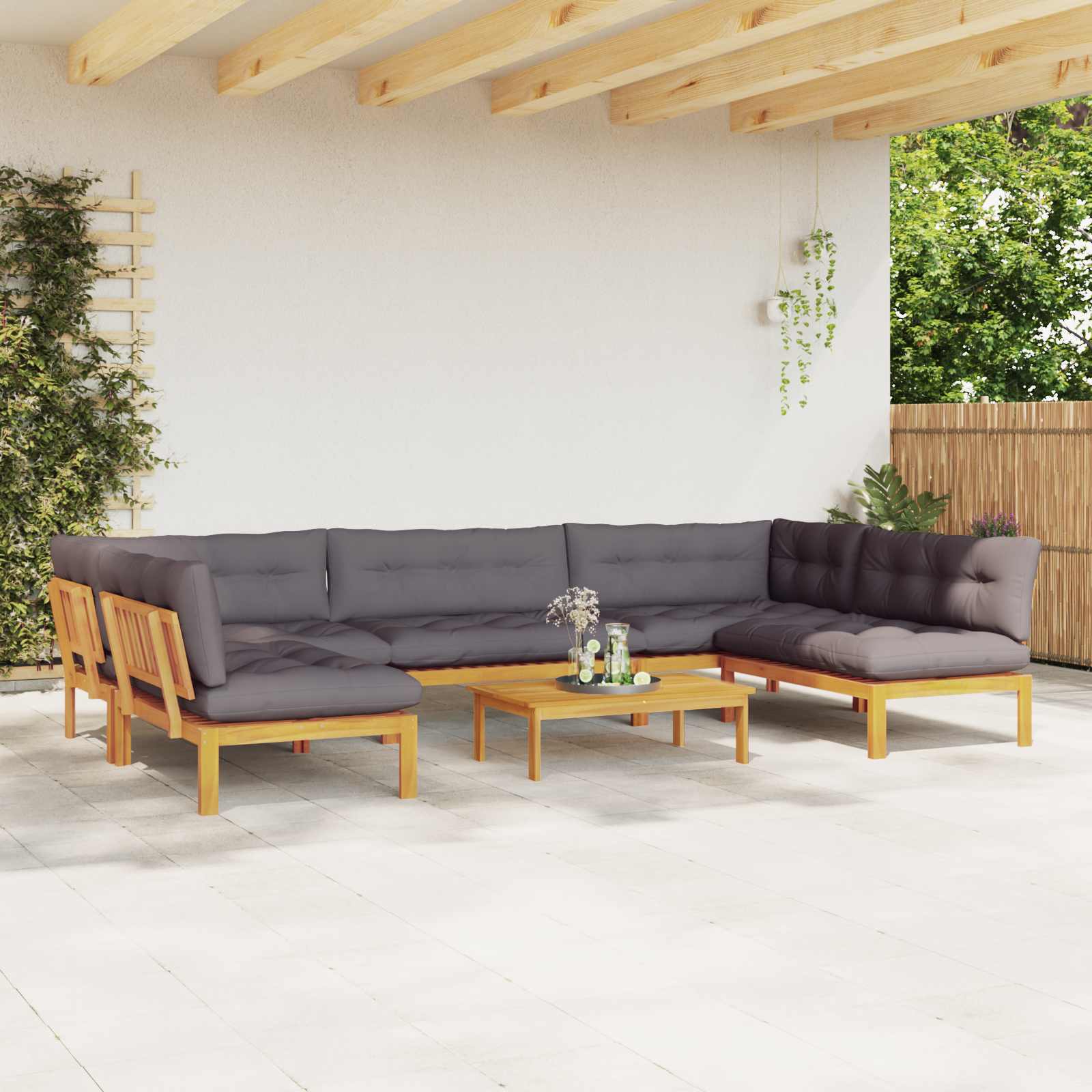 6 Stuk Garden Pallet Sofa Units Massief Acaciahout Naturel image 4