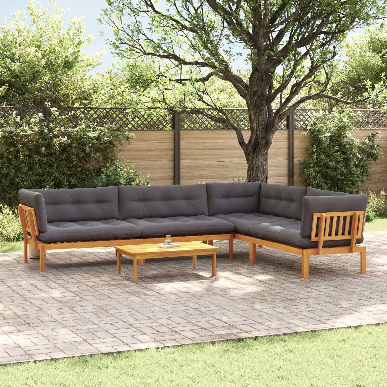 5 Stuk Garden Pallet Sofa Units Massief Acaciahout Naturel image 1