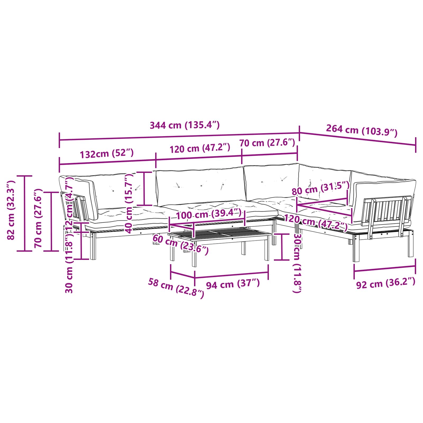 5 Stuk Garden Pallet Sofa Units Massief Acaciahout Naturel image 12