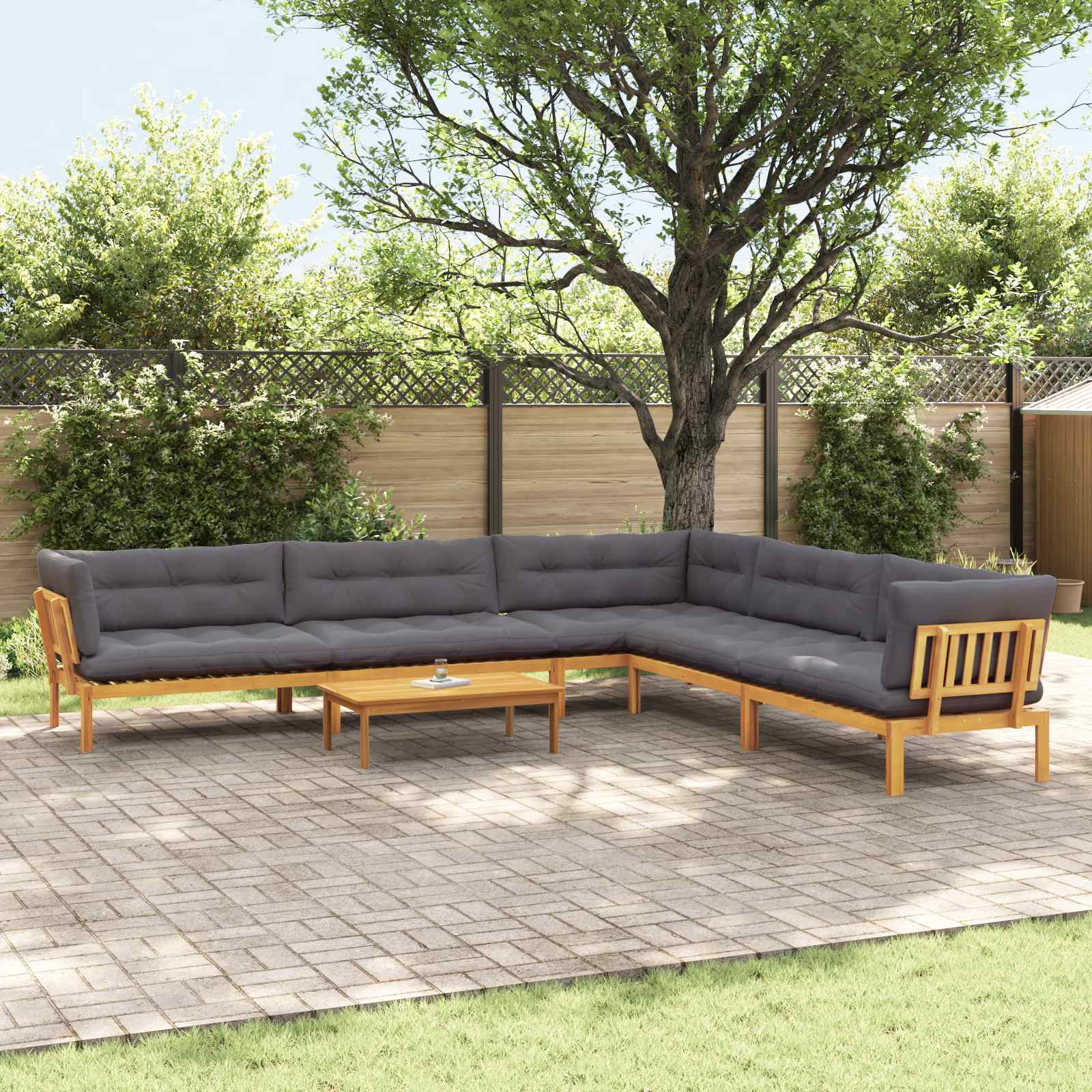 6 Stuk Garden Pallet Sofa Units Massief Acaciahout Naturel image 1