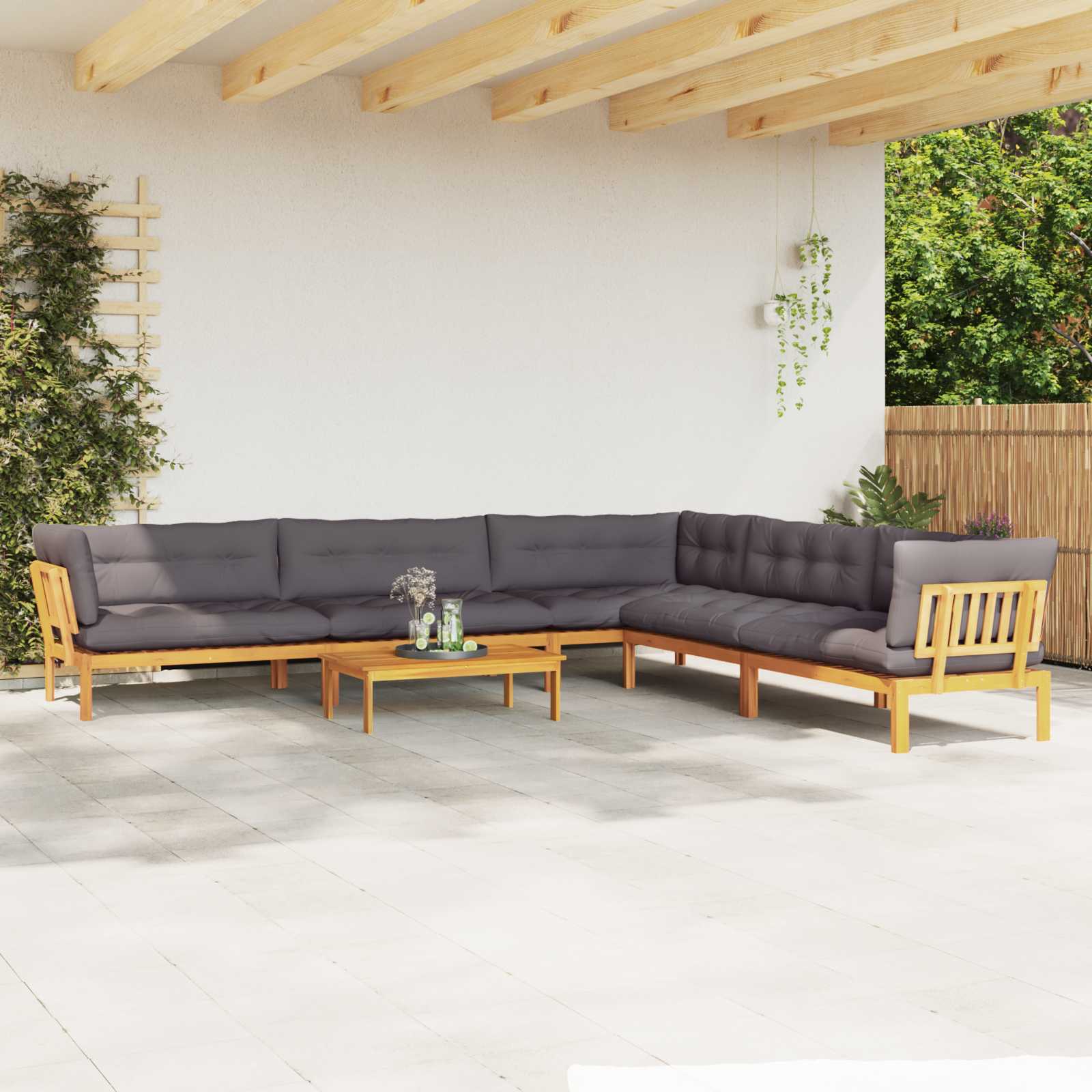 6 Stuk Garden Pallet Sofa Units Massief Acaciahout Naturel image 4