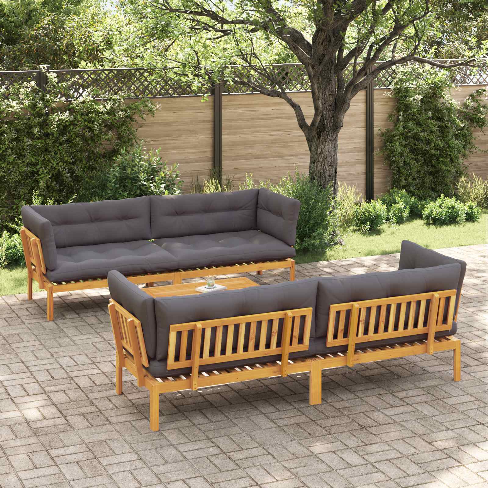 5 Stuk Garden Pallet Sofa Units Massief Acaciahout Naturel image 1