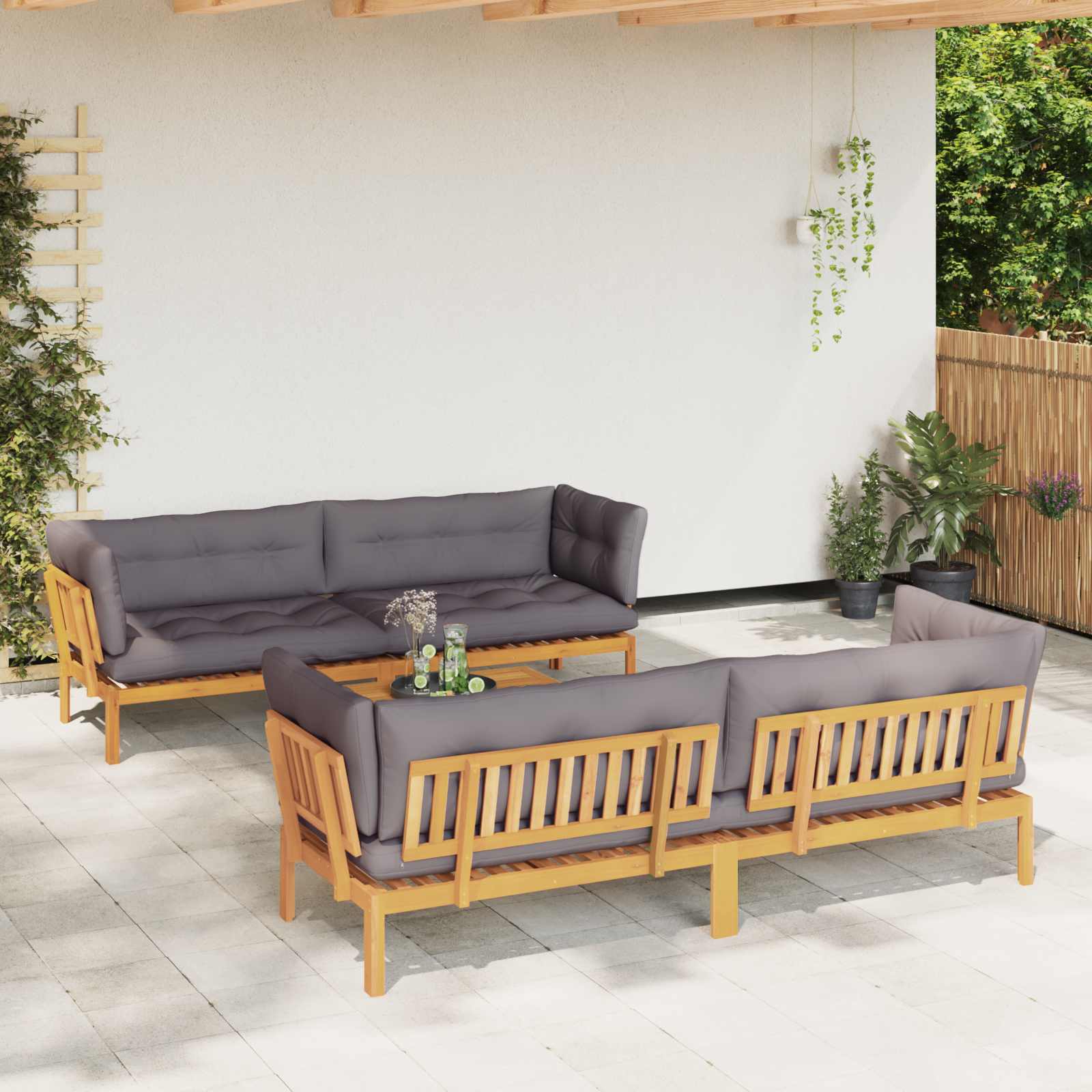 5 Stuk Garden Pallet Sofa Units Massief Acaciahout Naturel image 4