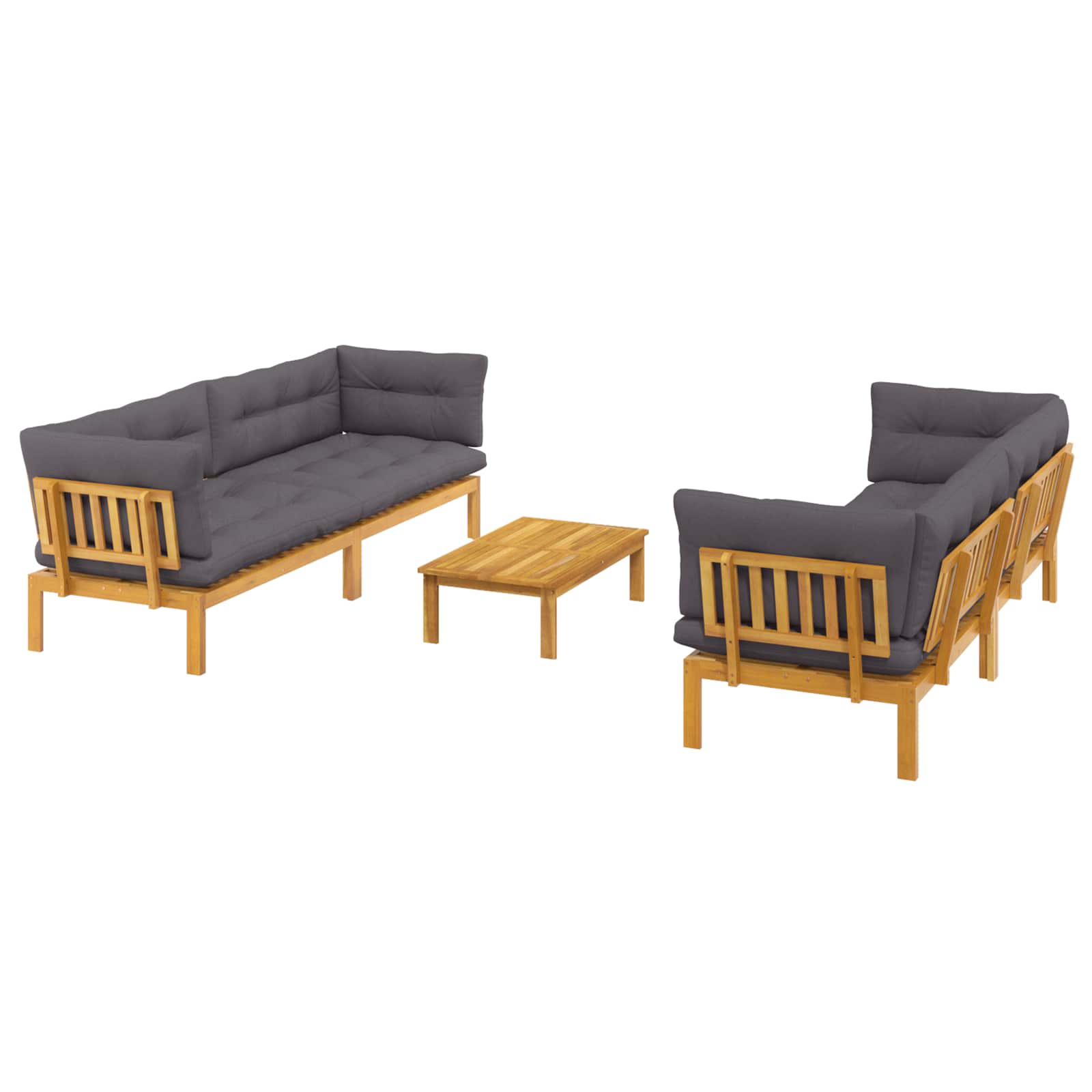5 Stuk Garden Pallet Sofa Units Massief Acaciahout Naturel image 2