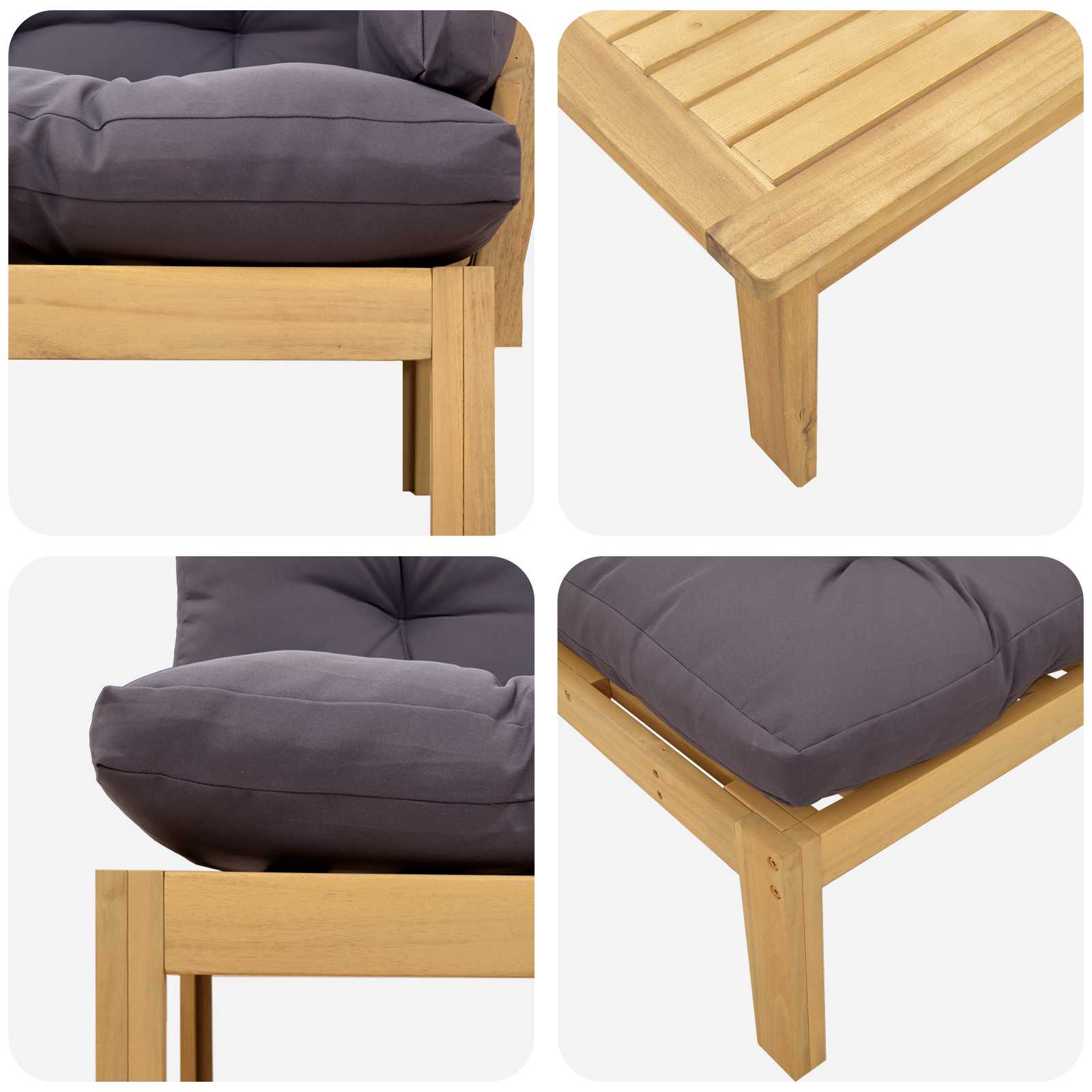 3 Stuk Garden Pallet Sofa Units Massief Acaciahout Licht Bruin image 11