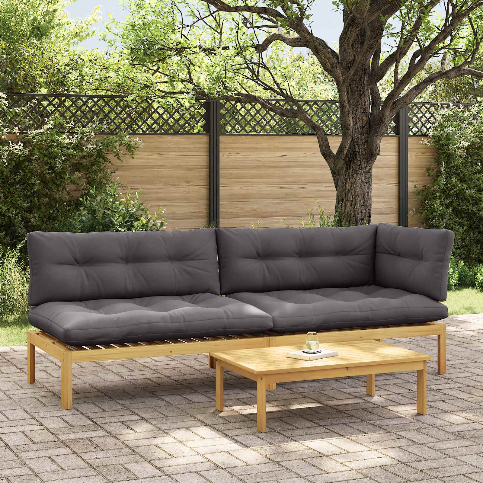 3 Stuk Garden Pallet Sofa Units Massief Acaciahout Licht Bruin image 1