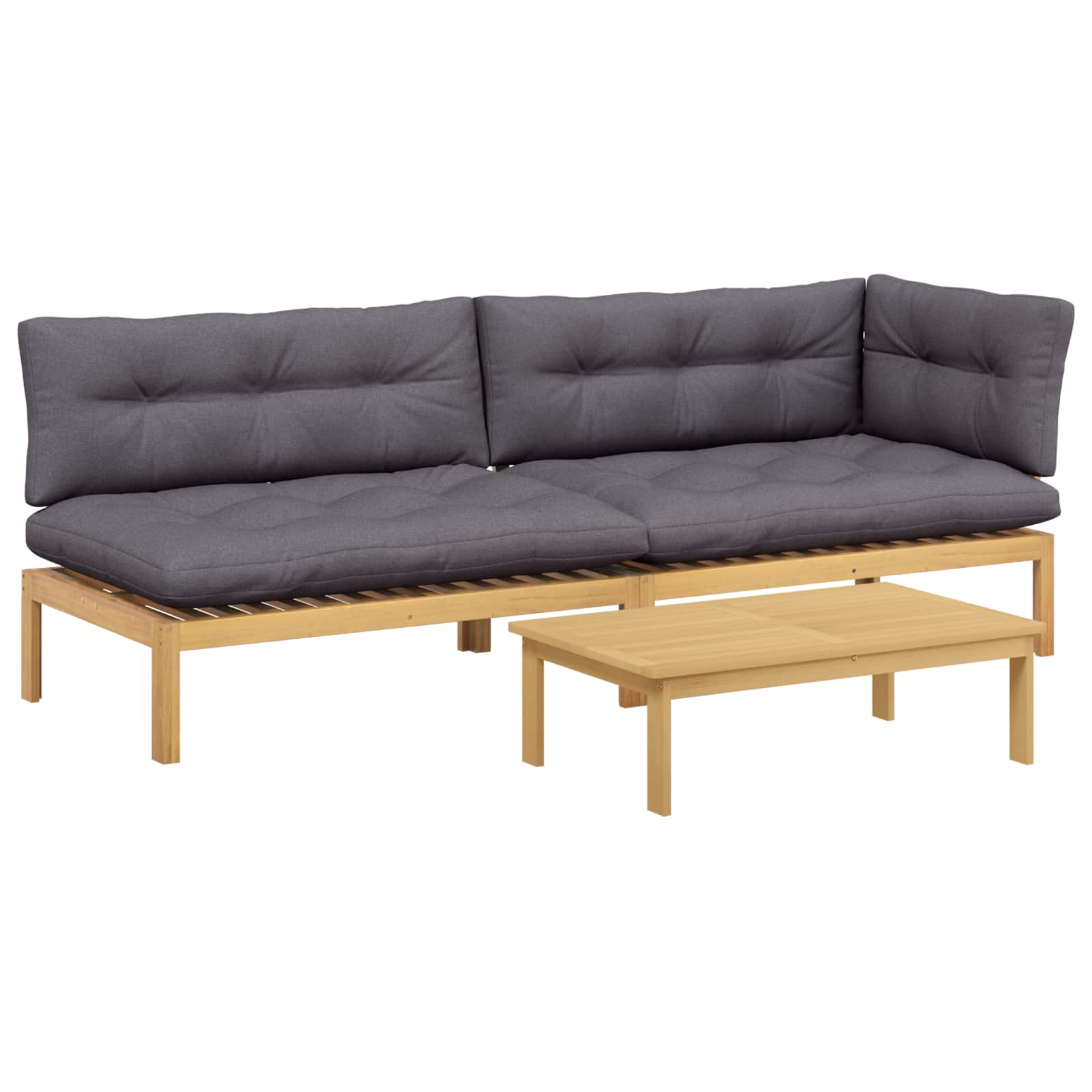 3 Stuk Garden Pallet Sofa Units Massief Acaciahout Licht Bruin image 2