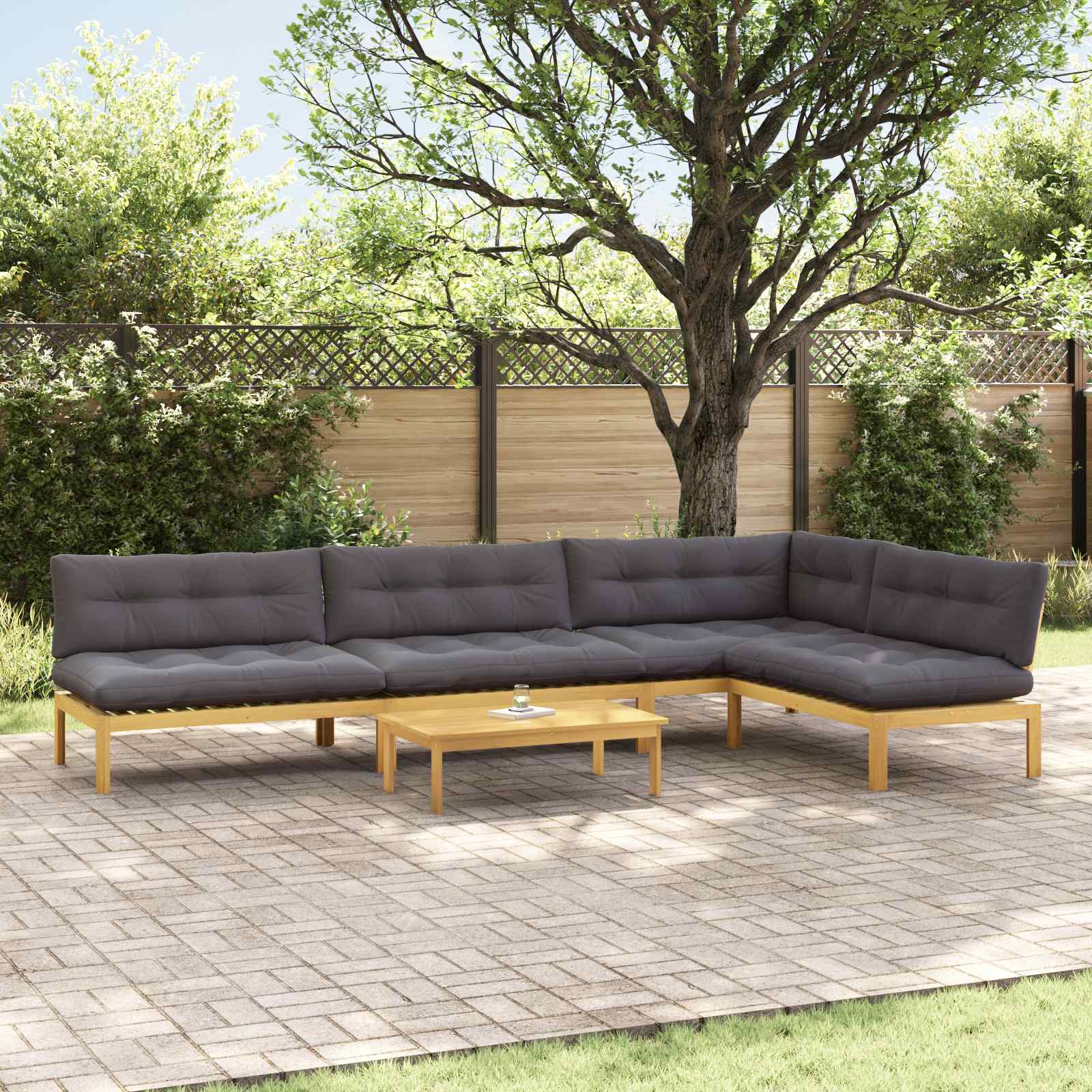 5 Stuk Garden Pallet Sofa Units Massief Acaciahout Licht Bruin image 1