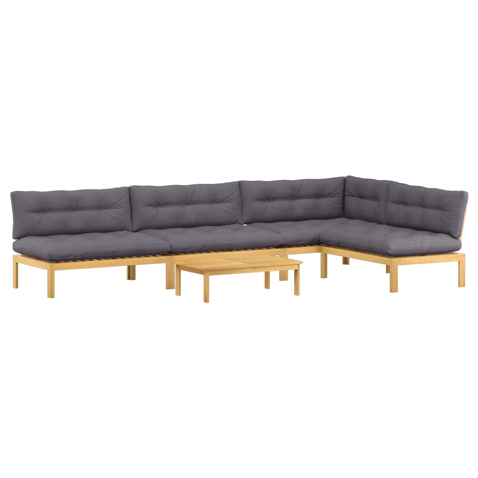 5 Stuk Garden Pallet Sofa Units Massief Acaciahout Licht Bruin image 2