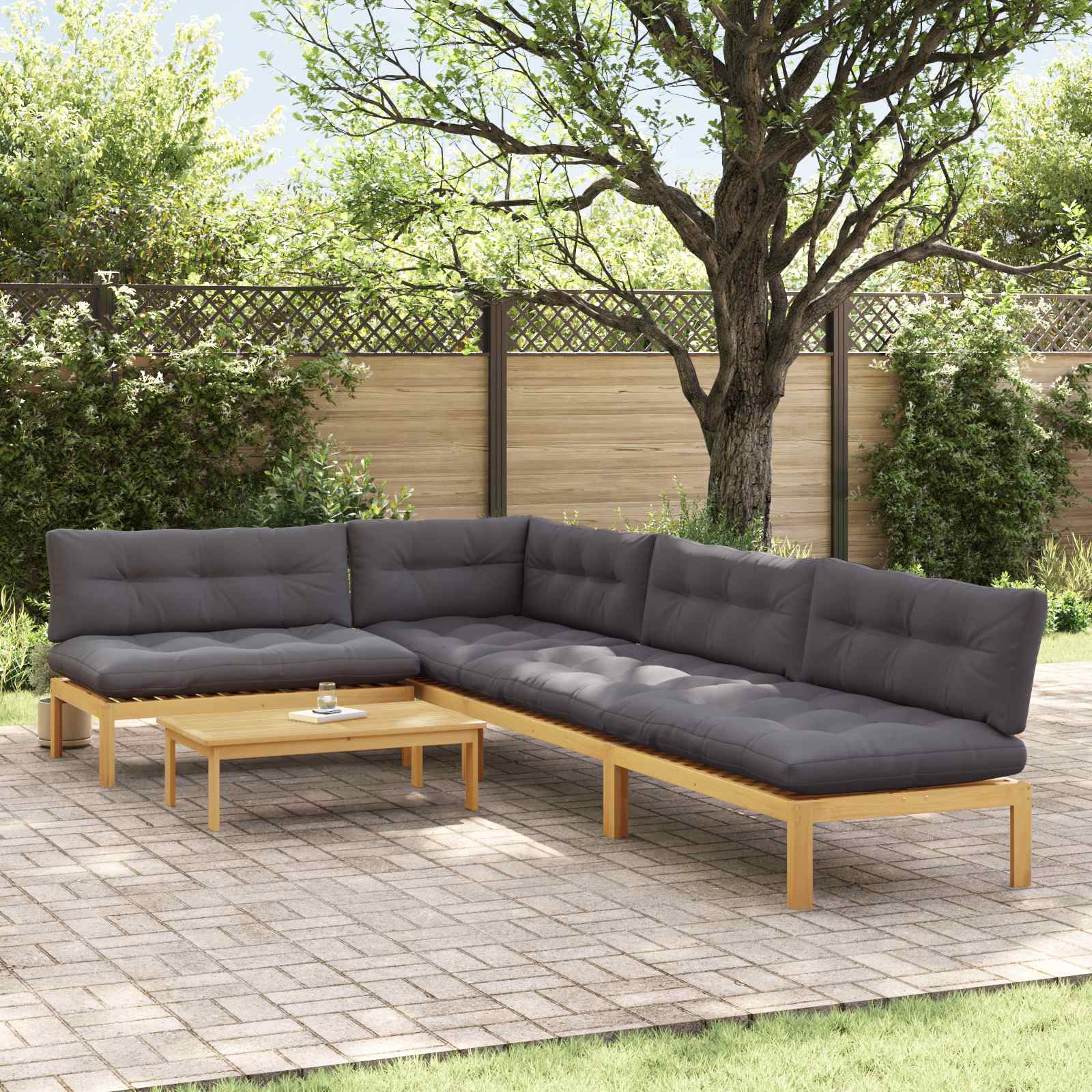 5 Stuk Garden Pallet Sofa Units Massief Acaciahout Licht Bruin image 1