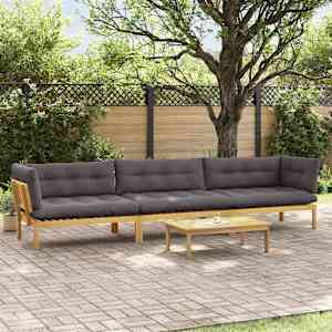 4 Kos Enote vrtne pallet sedeža Masiven les akacije