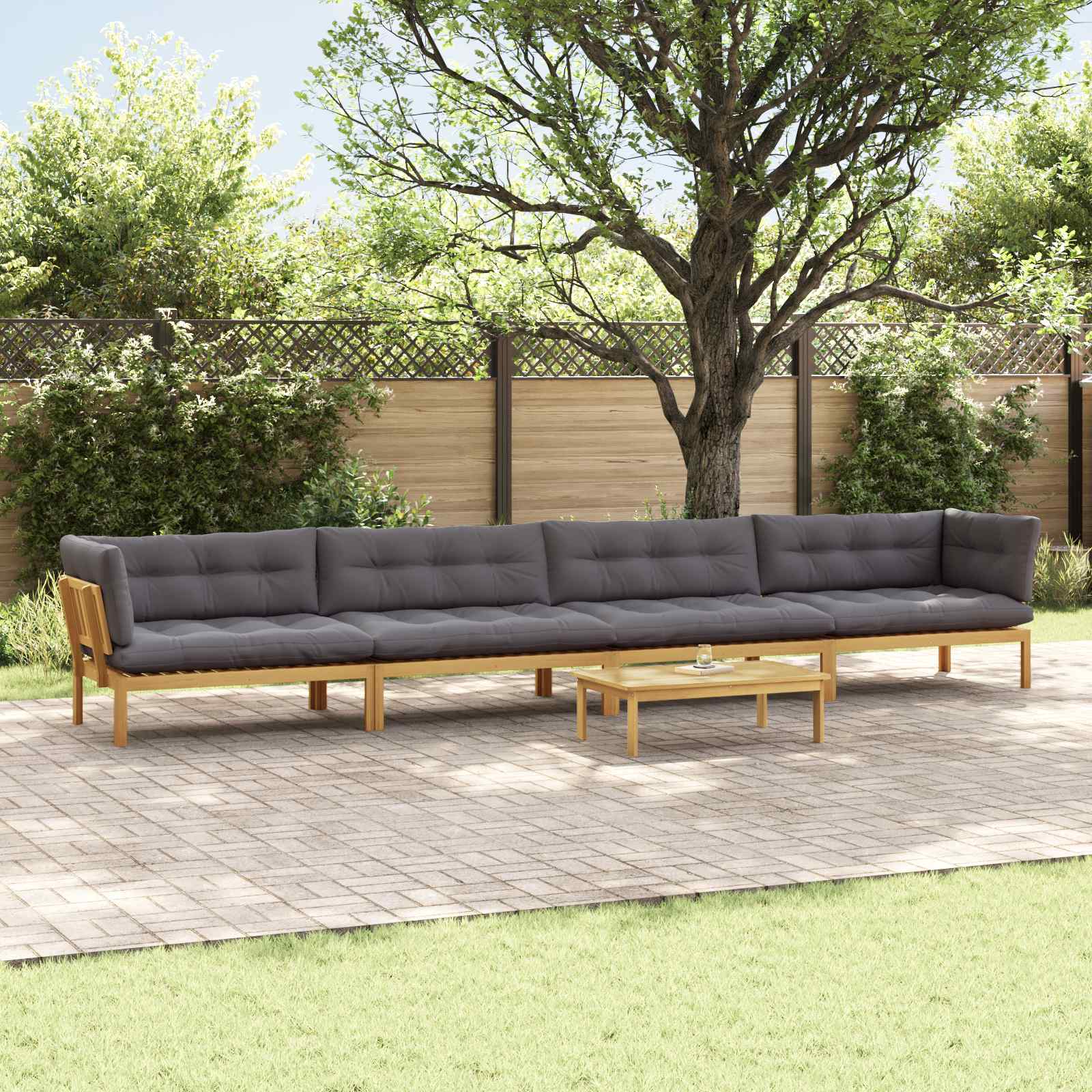 5 Stuk Garden Pallet Sofa Units Massief Acaciahout Licht Bruin image 1