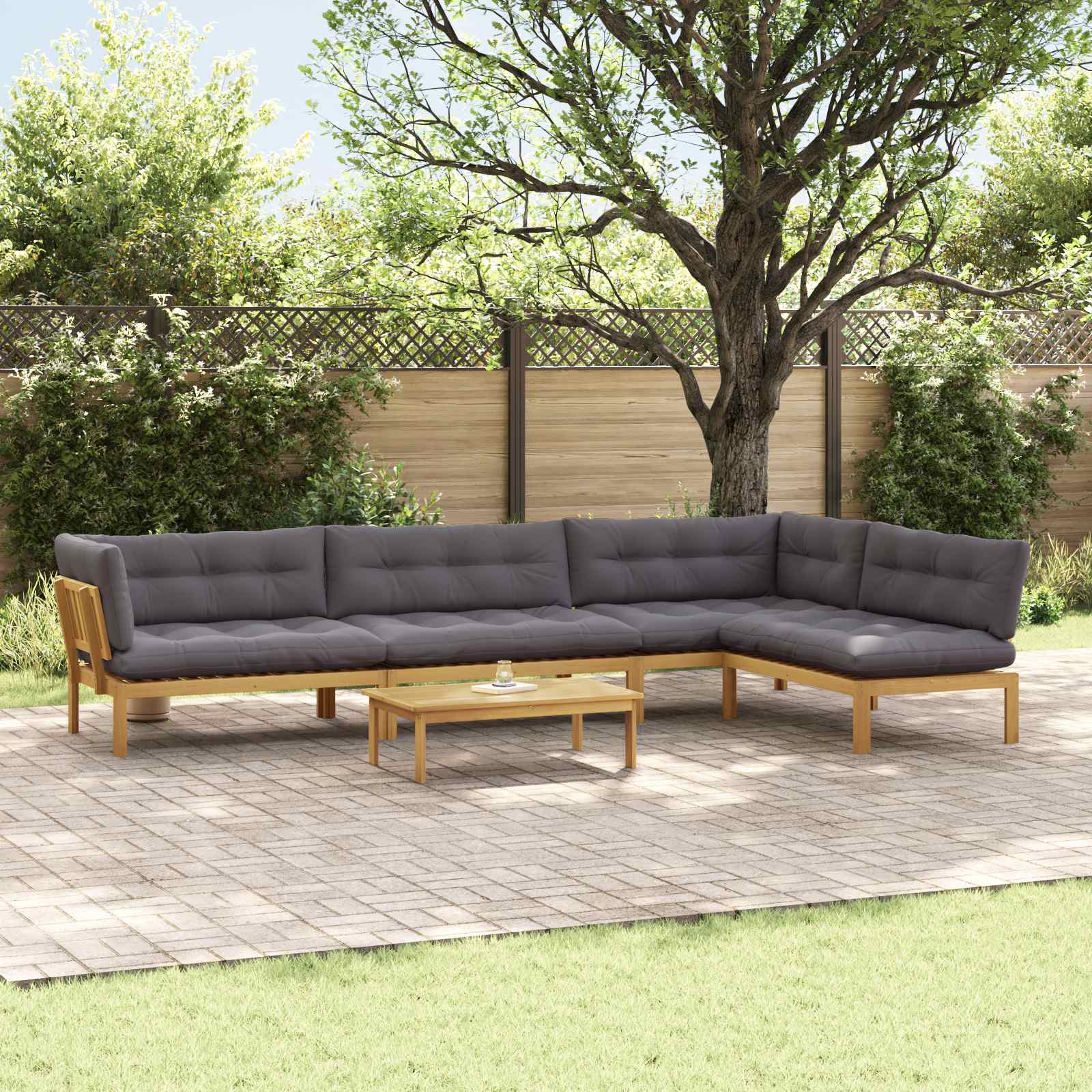 5 Stuk Garden Pallet Sofa Units Massief Acaciahout Licht Bruin image 1