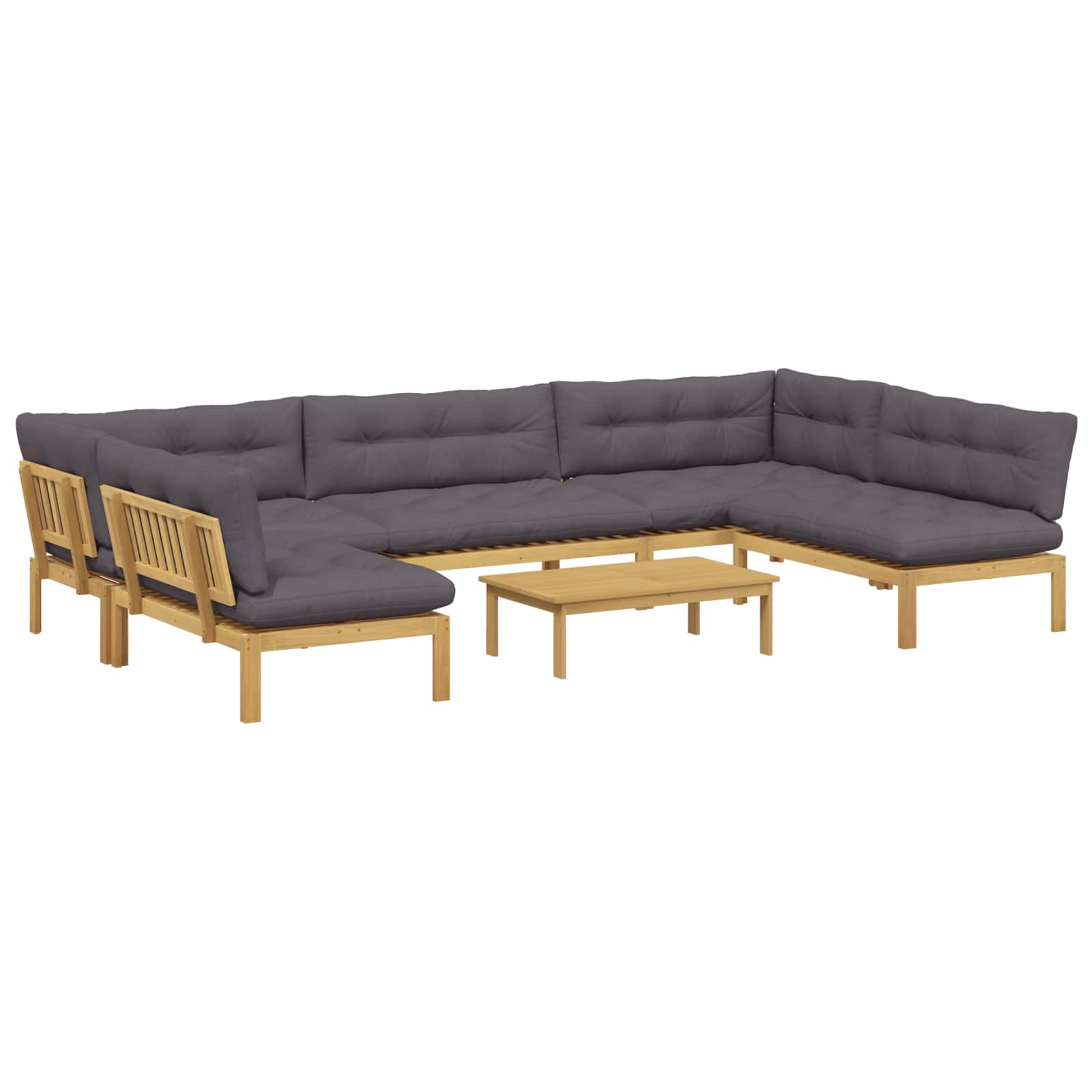 6 Stuk Garden Pallet Sofa Units Massief Acaciahout Licht Bruin image 2