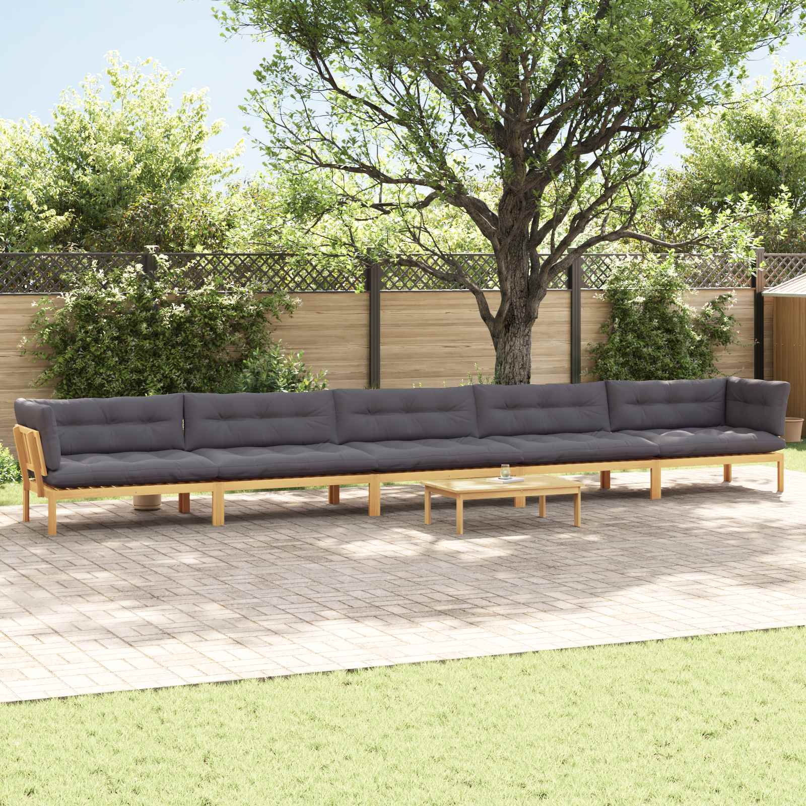 6 Stuk Garden Pallet Sofa Units Massief Acaciahout Licht Bruin image 1