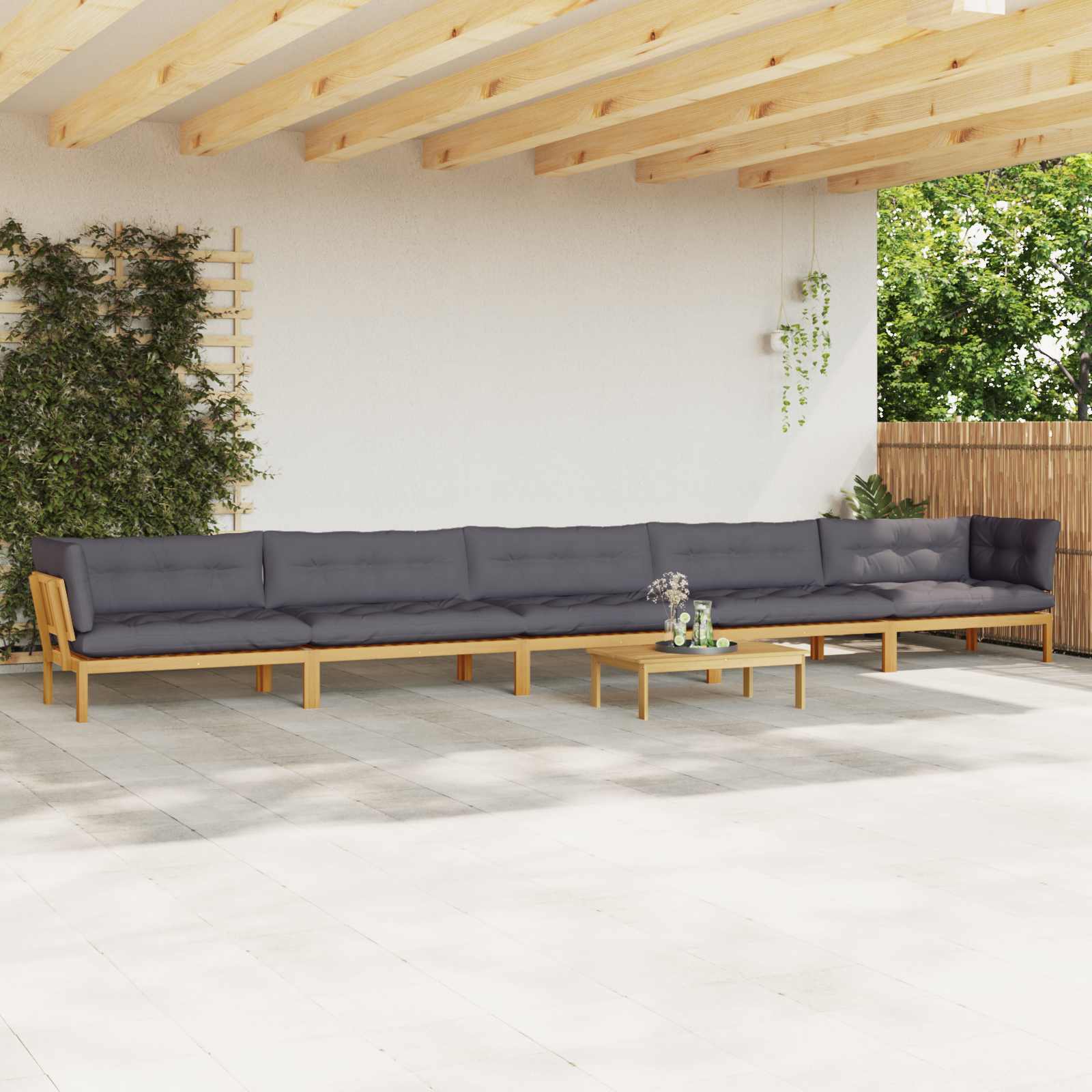 6 Stuk Garden Pallet Sofa Units Massief Acaciahout Licht Bruin image 4