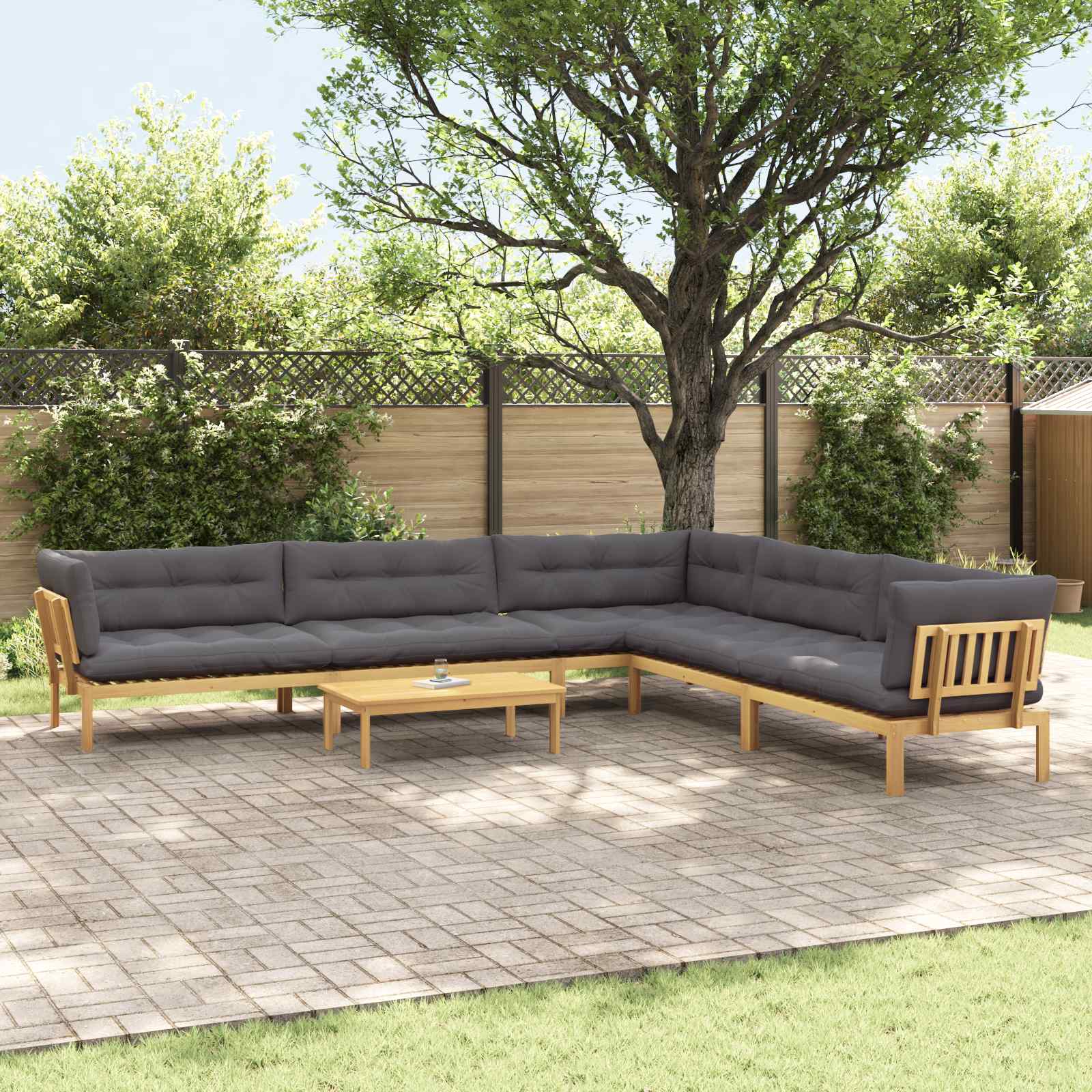 6 Stuk Garden Pallet Sofa Units Massief Acaciahout Licht Bruin image 1