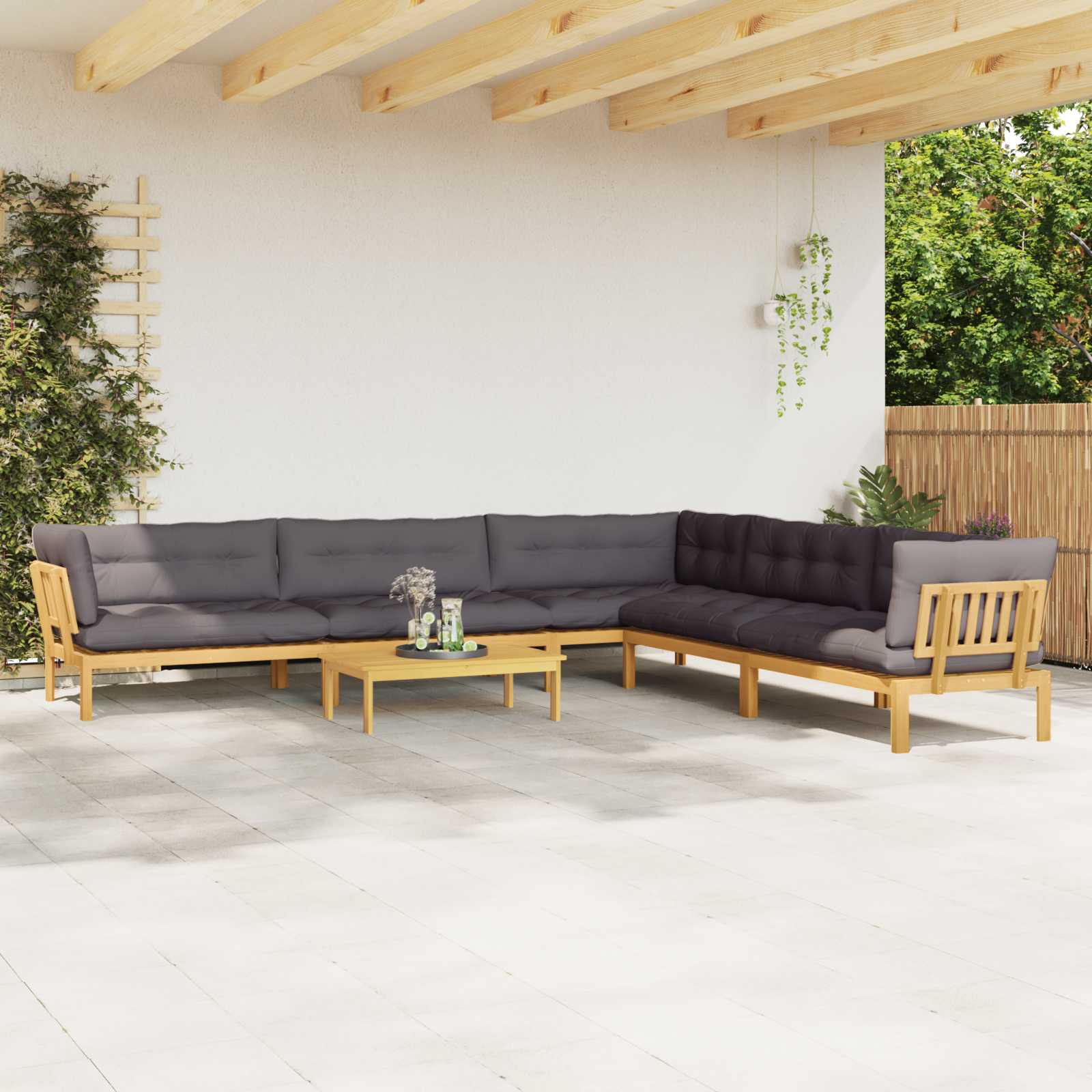 6 Stuk Garden Pallet Sofa Units Massief Acaciahout Licht Bruin image 4
