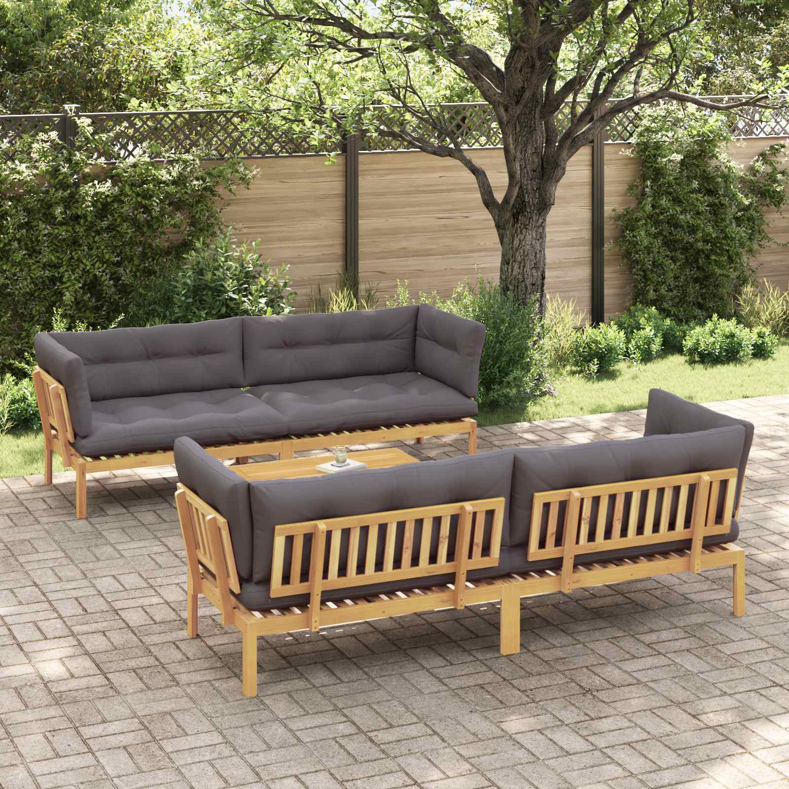 5 Stuk Garden Pallet Sofa Units Massief Acaciahout Licht Bruin image 1