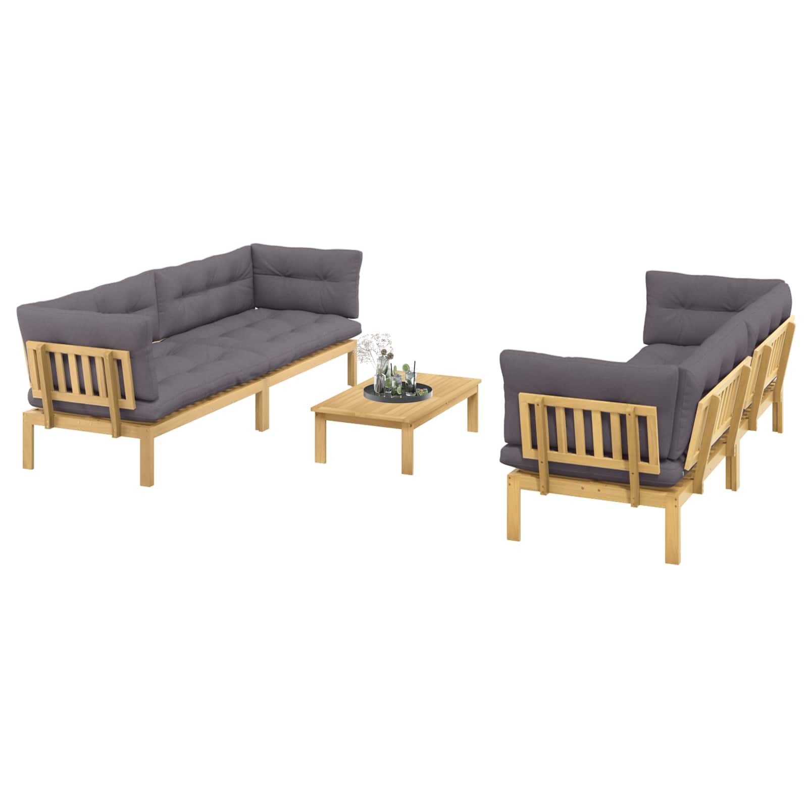 5 Stuk Garden Pallet Sofa Units Massief Acaciahout Licht Bruin image 3
