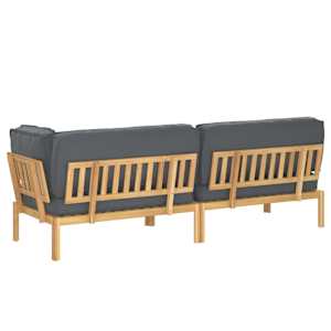 Set pohovek s polštářem 3 pcs Antracit Masivní akátové dřevo - obrázek 12
