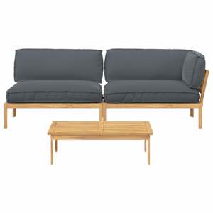 Set pohovek s polštářem 3 pcs Antracit Masivní akátové dřevo - obrázek 10