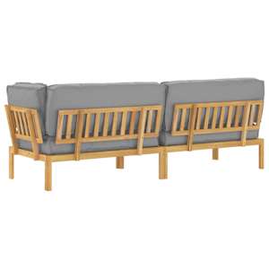 Set pohovek s polštářem 3 pcs Šedá Masivní akátové dřevo - obrázek 12