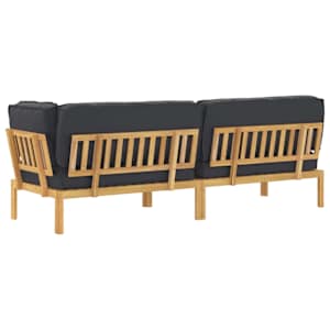 Set pohovek s polštářem 3 pcs Černá Masivní akátové dřevo - obrázek 12