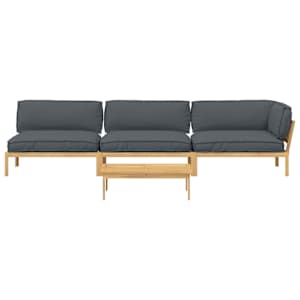 Set pohovek s polštářem 4 pcs Antracit Masivní akátové dřevo - obrázek 10