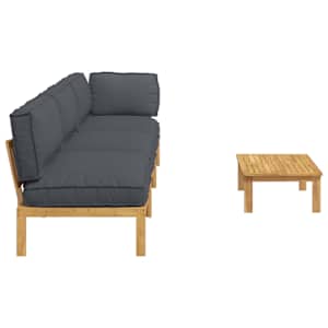 Set pohovek s polštářem 4 pcs Antracit Masivní akátové dřevo - obrázek 11