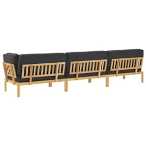 Set pohovek s polštářem 4 pcs Černá Masivní akátové dřevo - obrázek 12