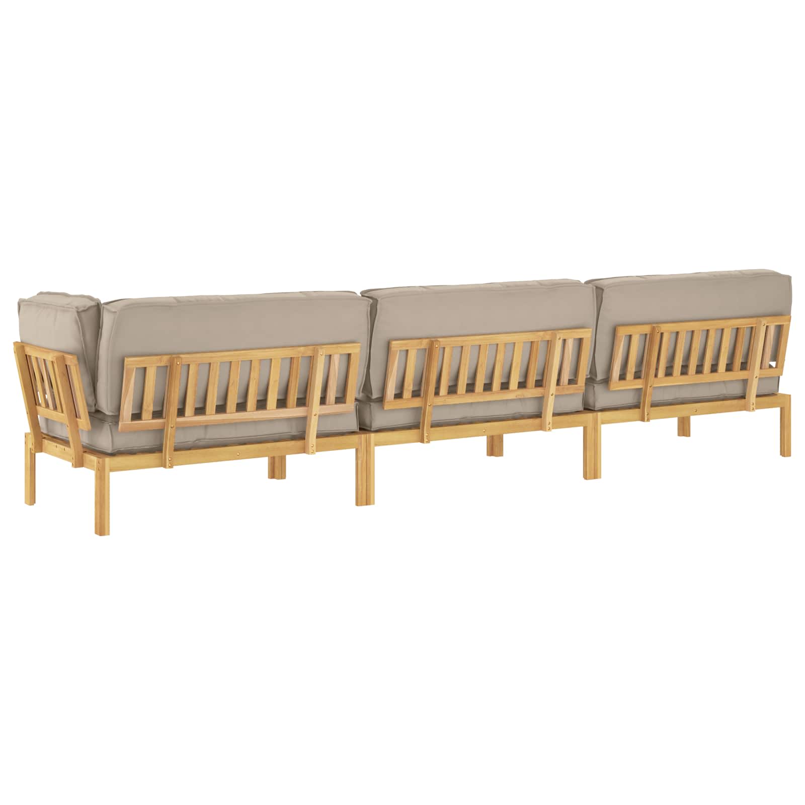 Kavčna garnitura z blazino 4 pcs Taupe Masiven les akacije