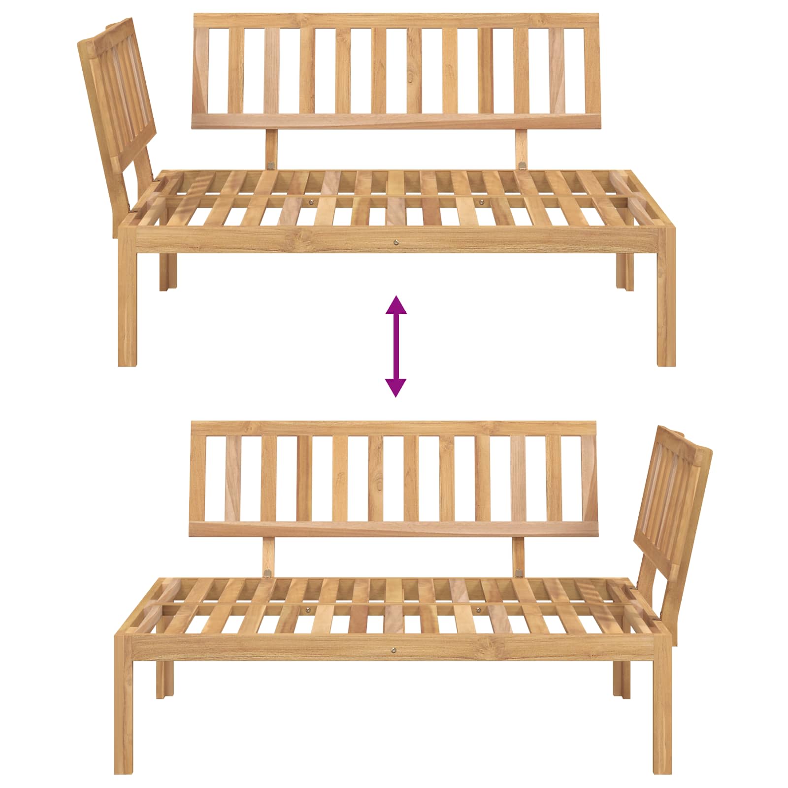 Bankstel met kussen Effen 4 pcs Taupe Massief Acaciahout image 16