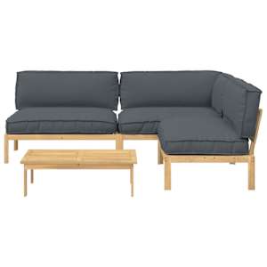 Set pohovek s polštářem 4 pcs Antracit Masivní akátové dřevo - obrázek 10