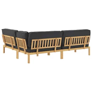 Set pohovek s polštářem 4 pcs Černá Masivní akátové dřevo - obrázek 12