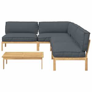 Set pohovek s polštářem 5 pcs Antracit Masivní akátové dřevo - obrázek 10