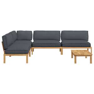 Set pohovek s polštářem 5 pcs Antracit Masivní akátové dřevo - obrázek 11