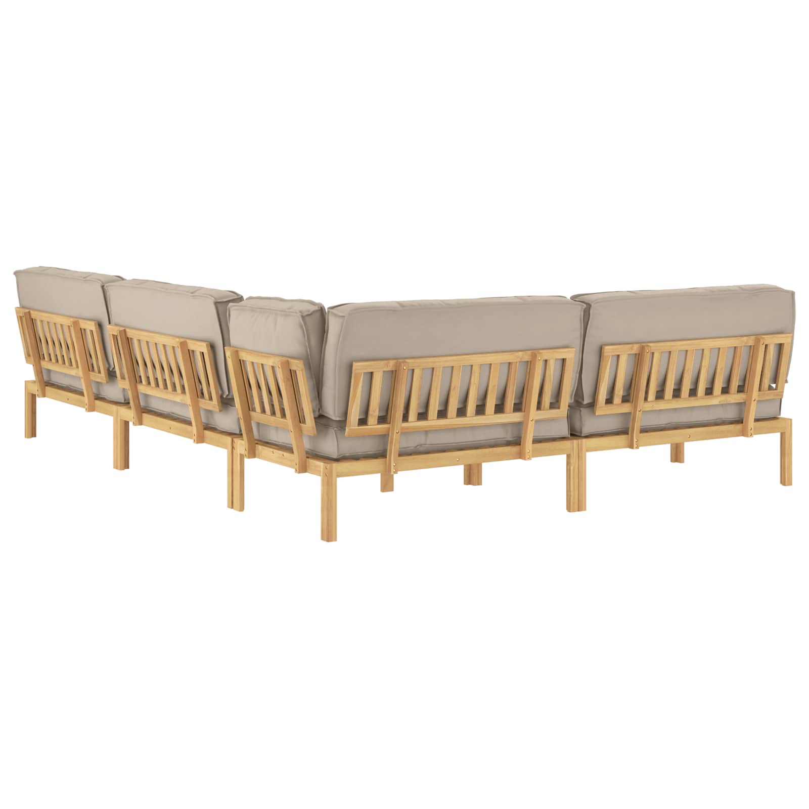 Kavčna garnitura z blazino 5 pcs Taupe Masiven les akacije