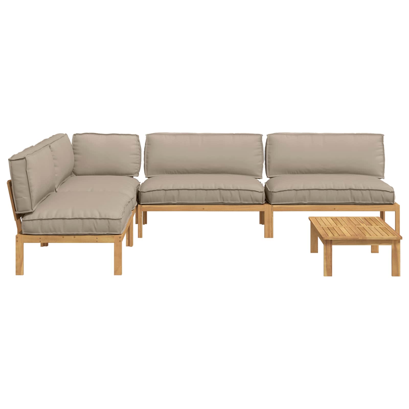 Kavčna garnitura z blazino 5 pcs Taupe Masiven les akacije