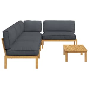 Set pohovek s polštářem 5 pcs Antracit Masivní akátové dřevo - obrázek 11