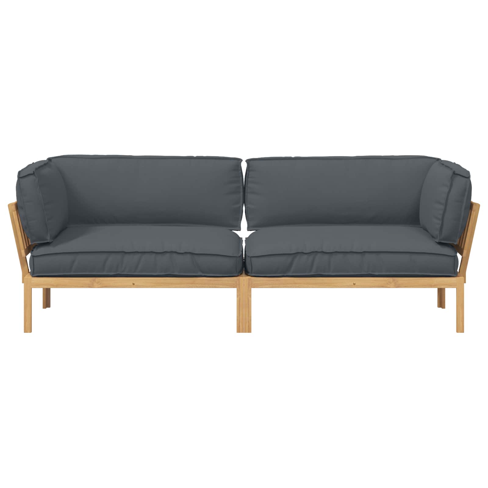 Bankstel met kussen 2 pcs Antraciet Massief Acaciahout image 8