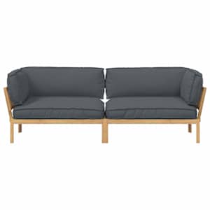 Set pohovek s polštářem 2 pcs Antracit Masivní akátové dřevo - obrázek 8