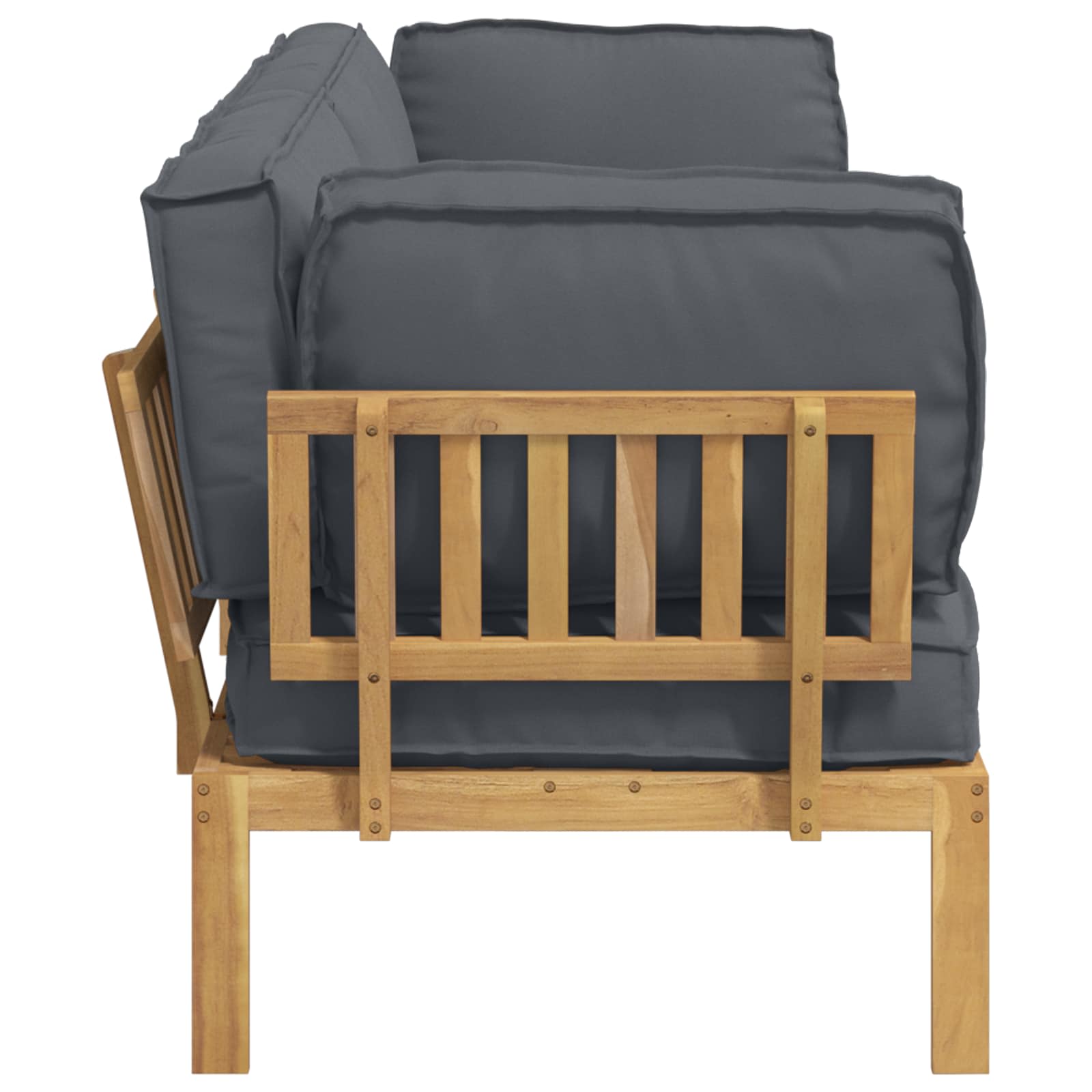 Bankstel met kussen 2 pcs Antraciet Massief Acaciahout image 9