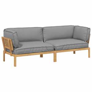 Set pohovek s polštářem 2 pcs Šedá Masivní akátové dřevo - obrázek 2